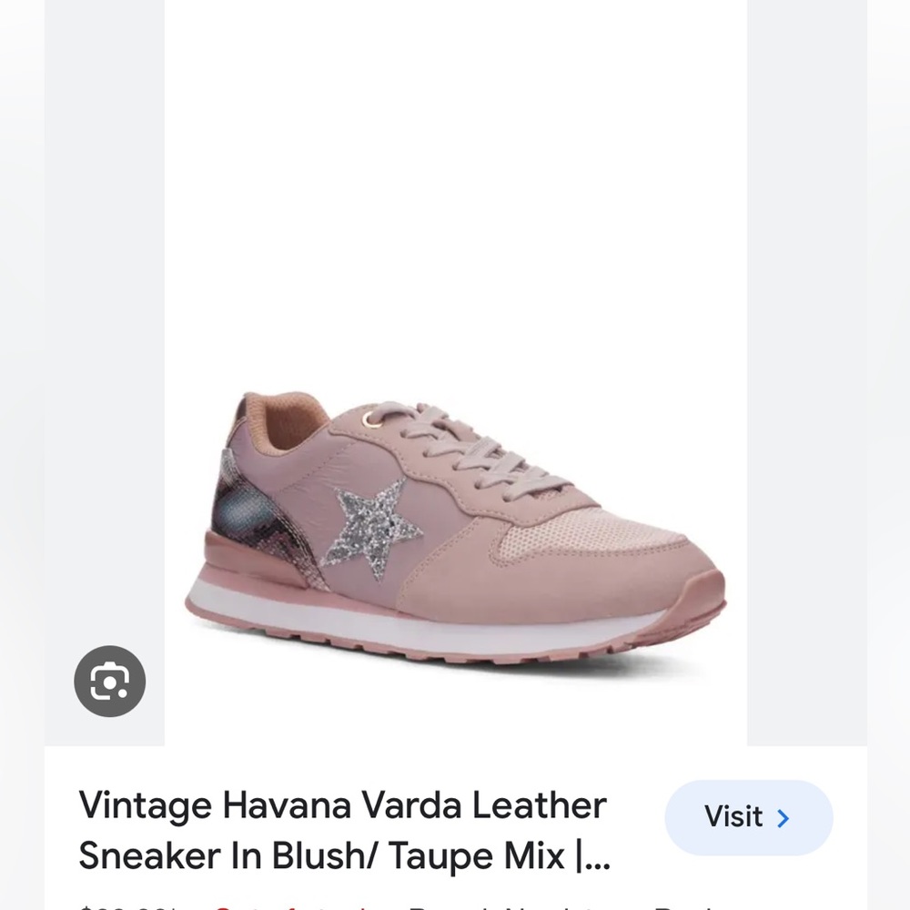 Vintage havana varda leather sneaker in blush/taupe color silver star New size 7